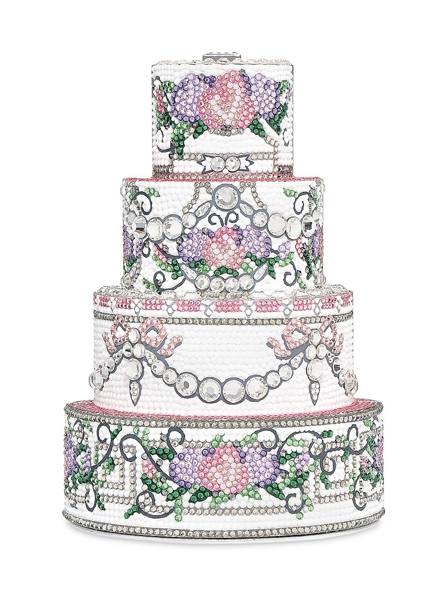 Women's Tiered Cake Embellished Clutch - White Multi