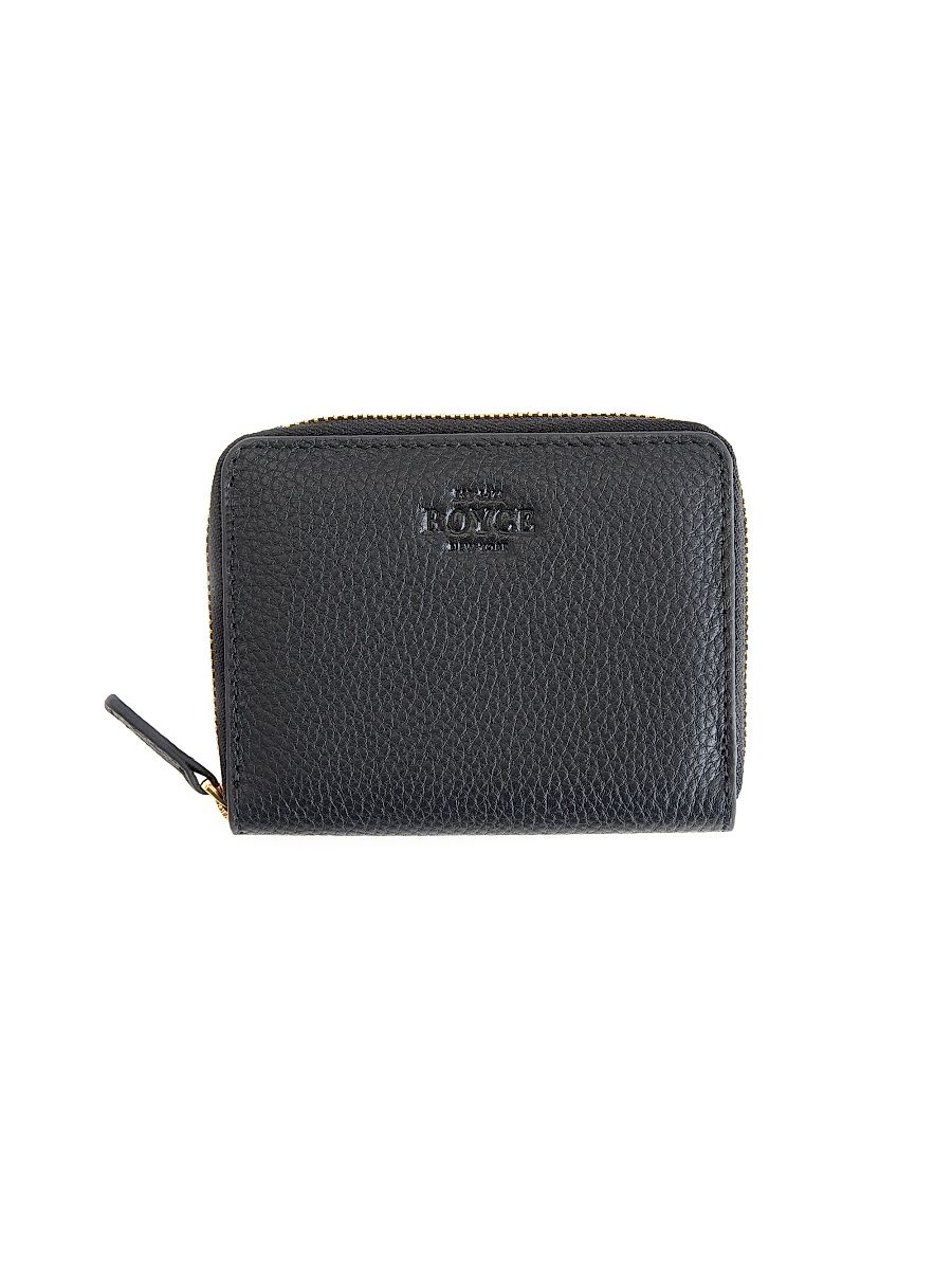 Royce New York Zippered Cardholder Wallet - Black