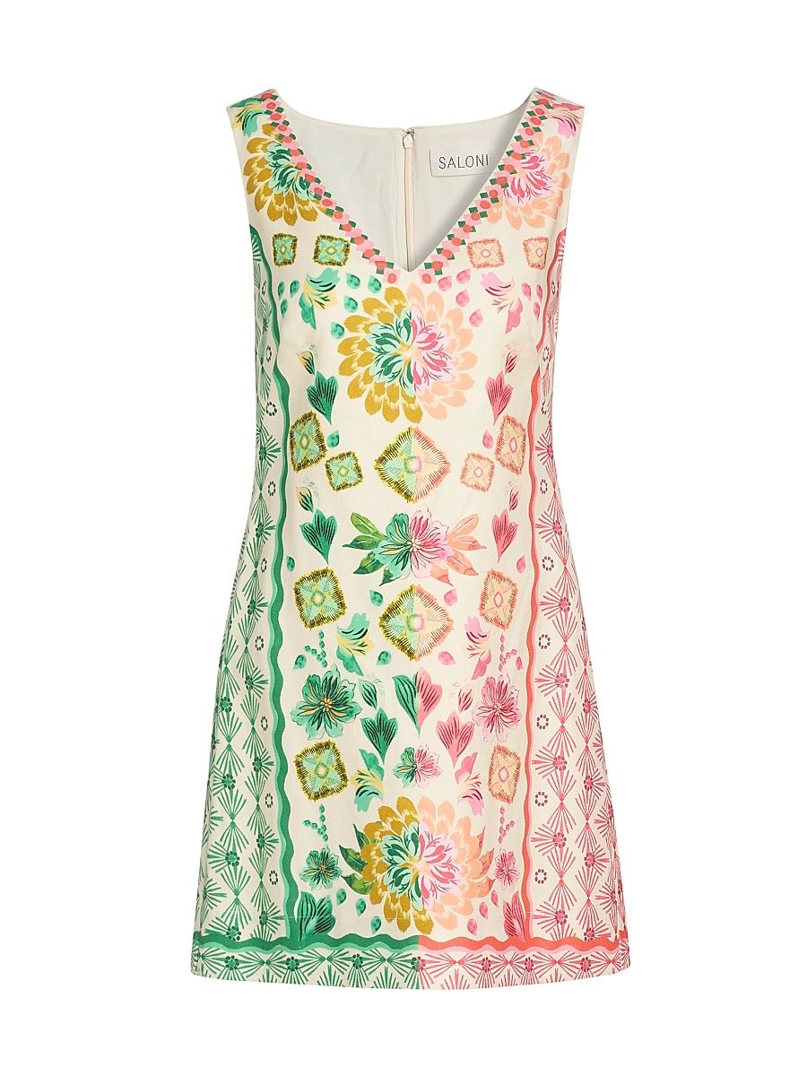 Women's Alba Two-Tone Printed Minidress - Sunrise Border - Size 0