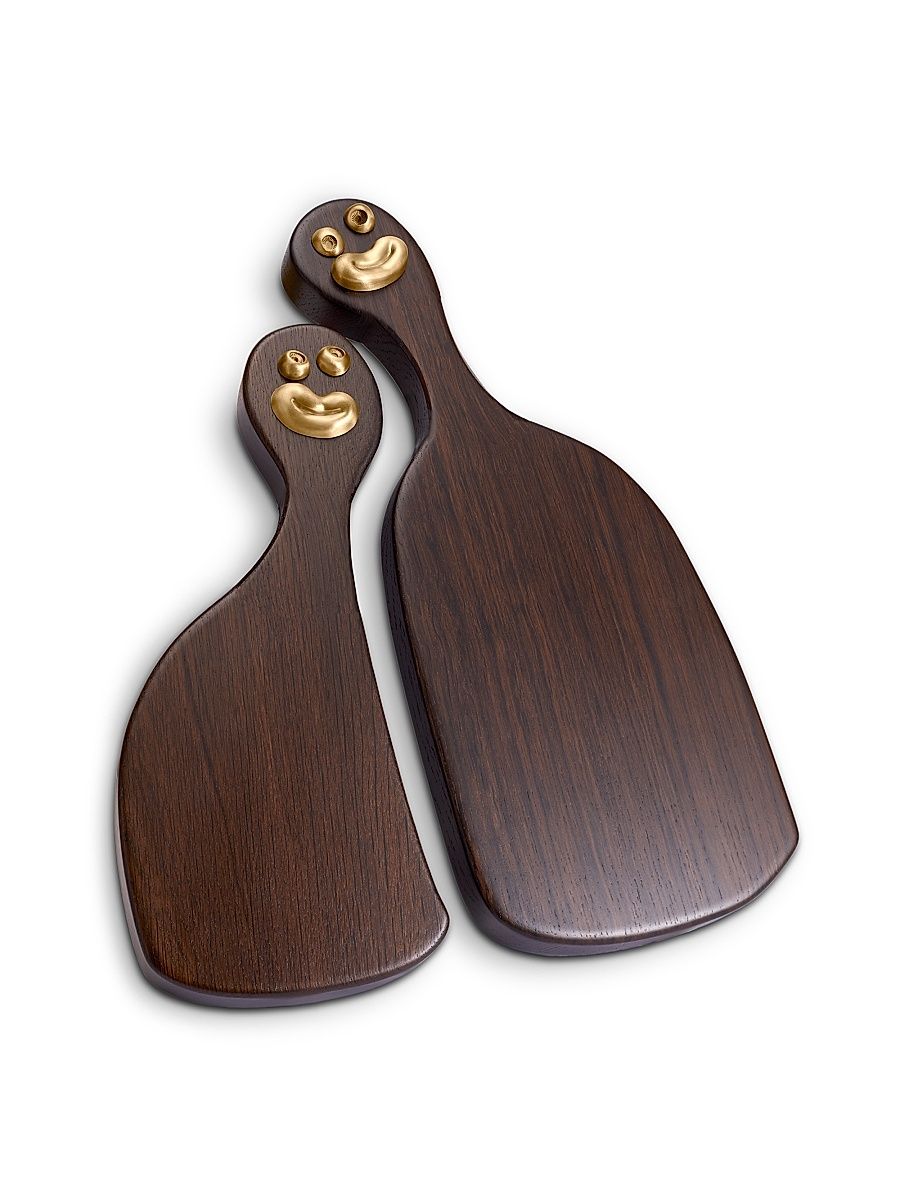 Haas Brothers Cheese Louise Nested Cheese Boards 2-Piece Set - Brown