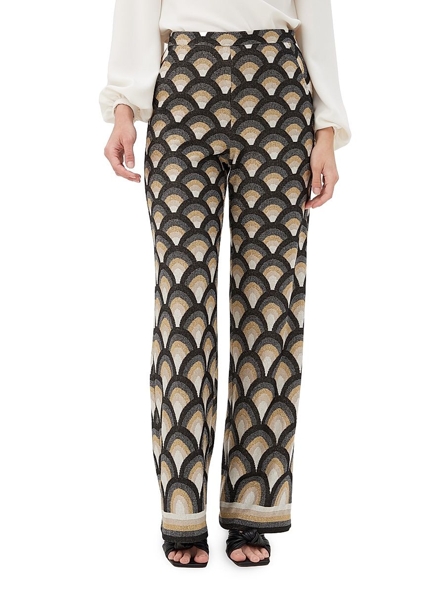 Women's Asia Wide-Leg Jacquard Pants - Size 8