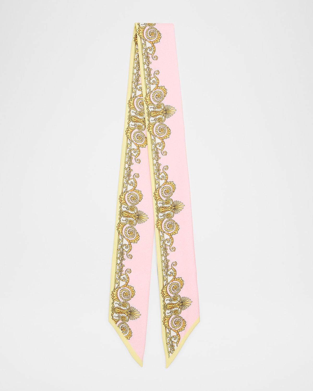 Printed Silk Twill Ribbon Scarf