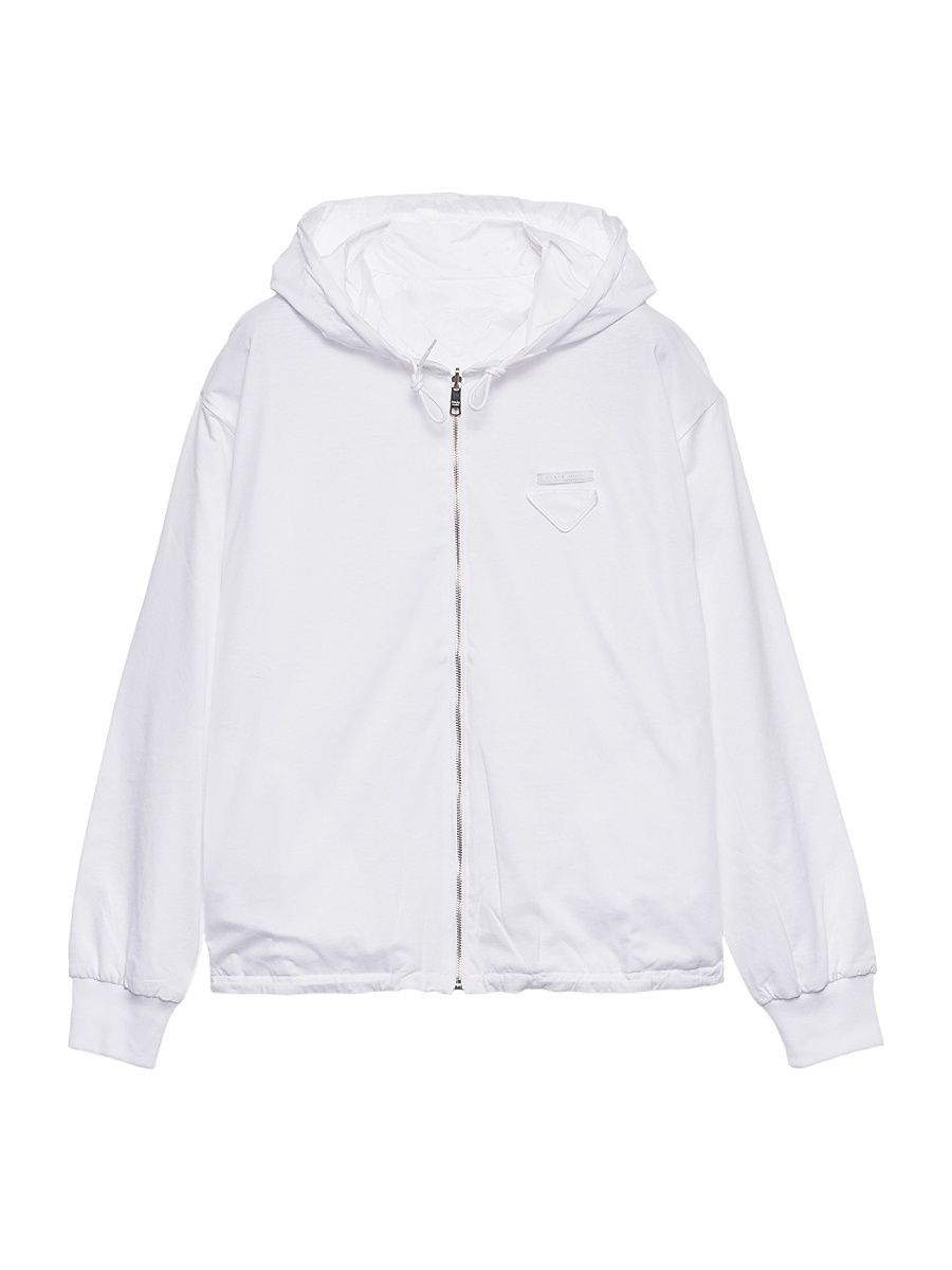 Women's Reversible Jersey Hoodie - White - Size Large
