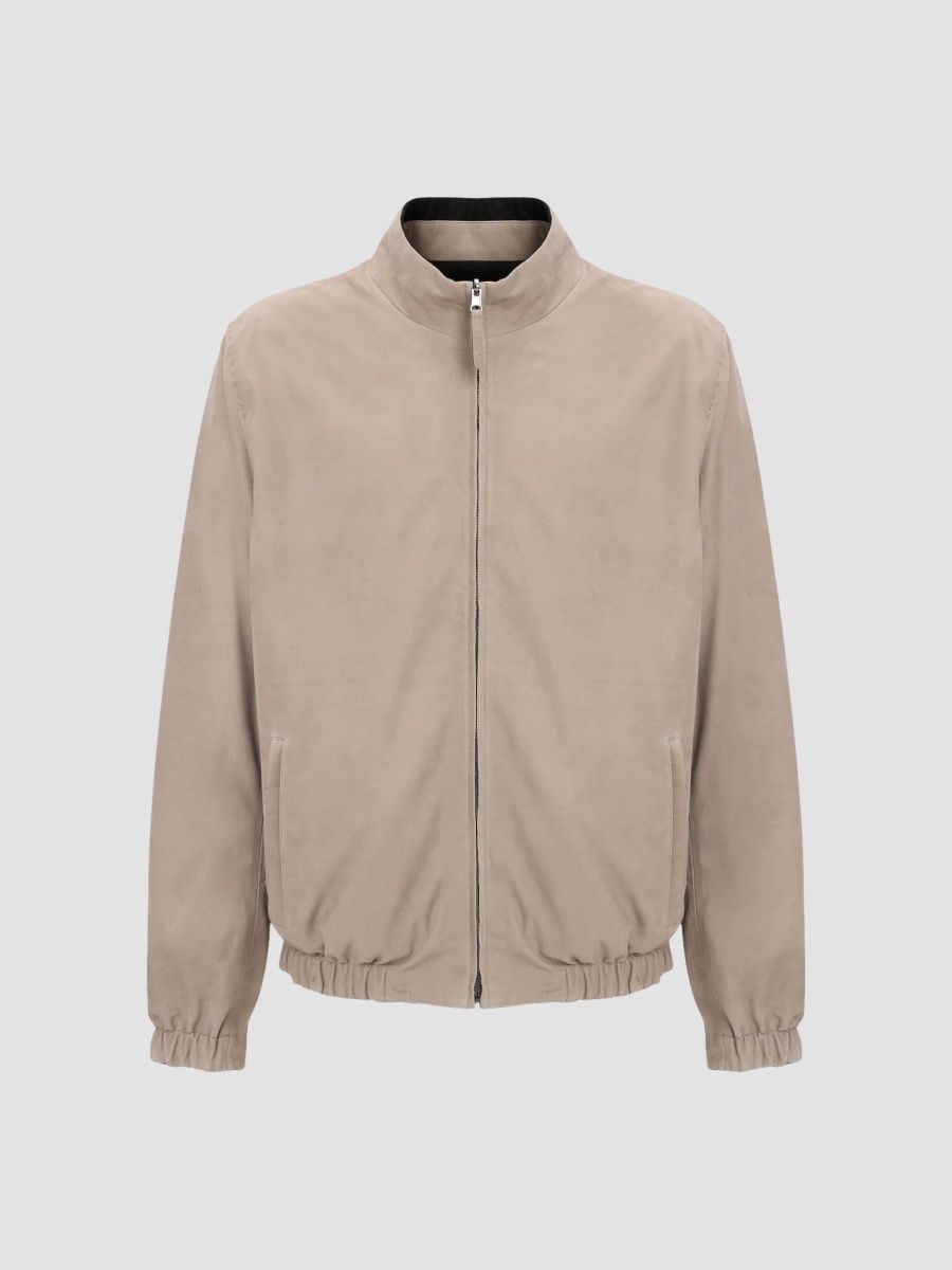 Gorski Men's Nubuck Reversible Jacket - Stone Black - Size XL