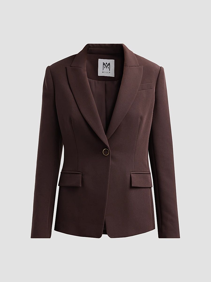Women's Avery Cady Single-Breasted Blazer - Brown - Size 12