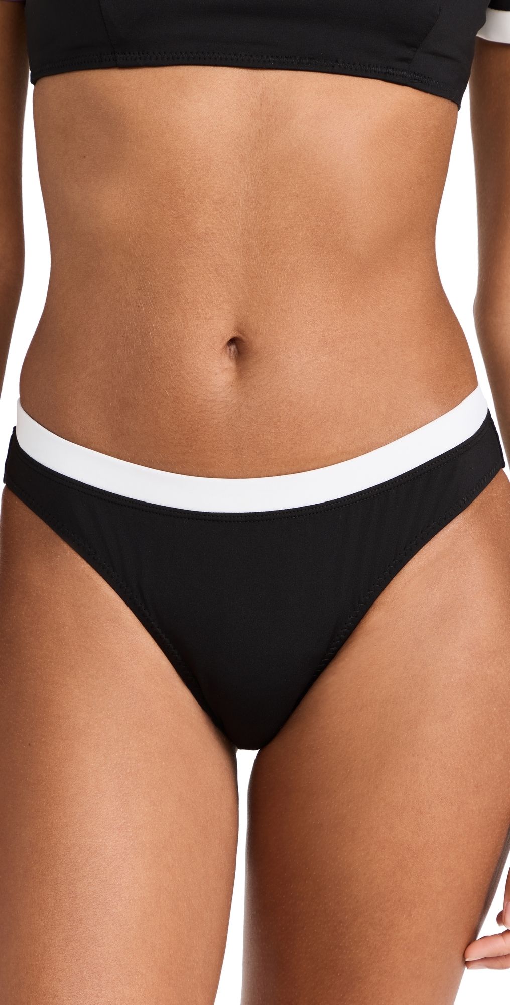 STAUD Gemma Bikini Bottoms Black/White XS