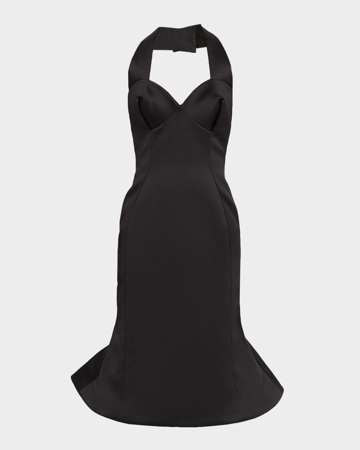 Sculpted Satin Halter Dress