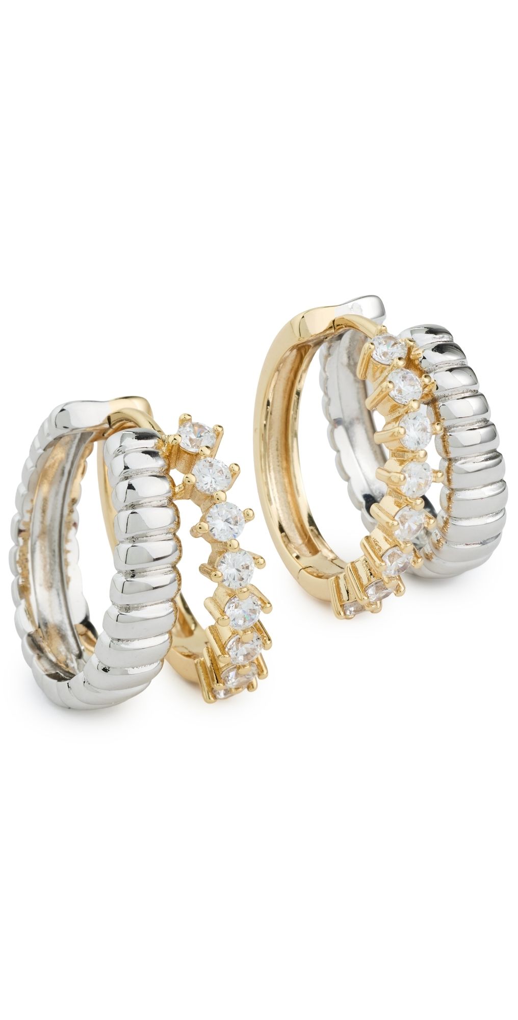 Luv Aj The Sierra Split Huggy Earrings Two-Tone One Size