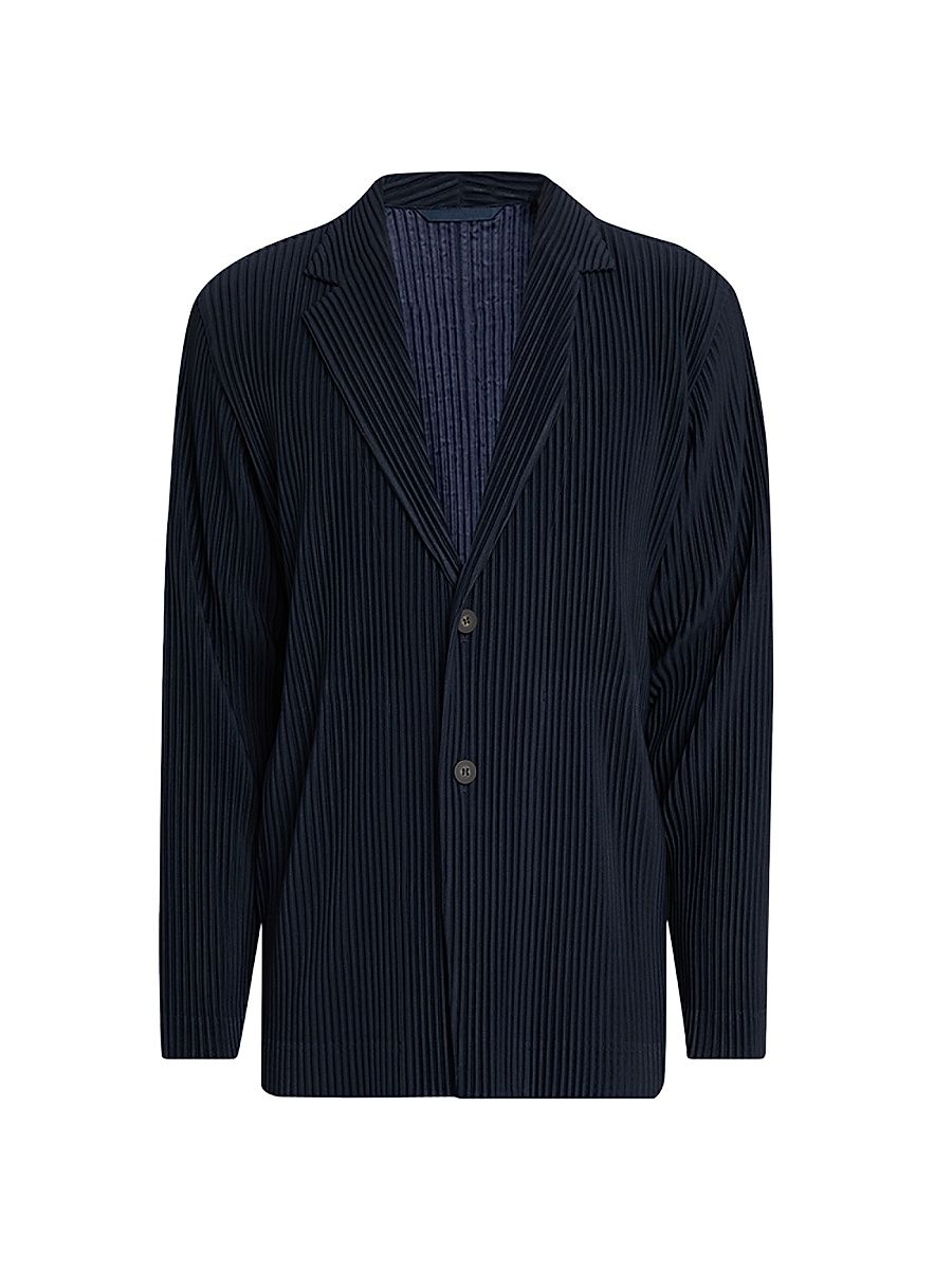 Men's Pleated Basics Jacket - Navy - Size Medium