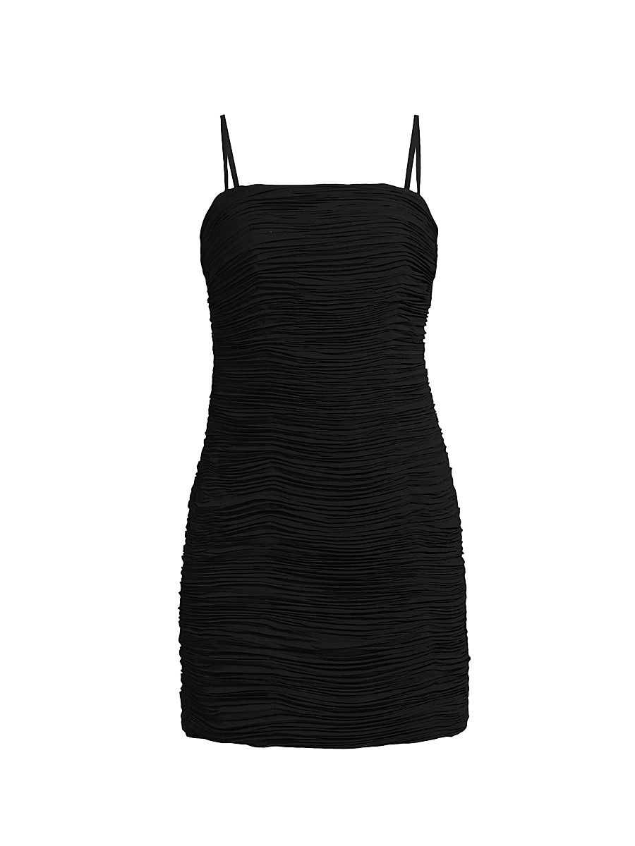 Women's Elettra Plisse Sleeveless Minidress - Black - Size 16