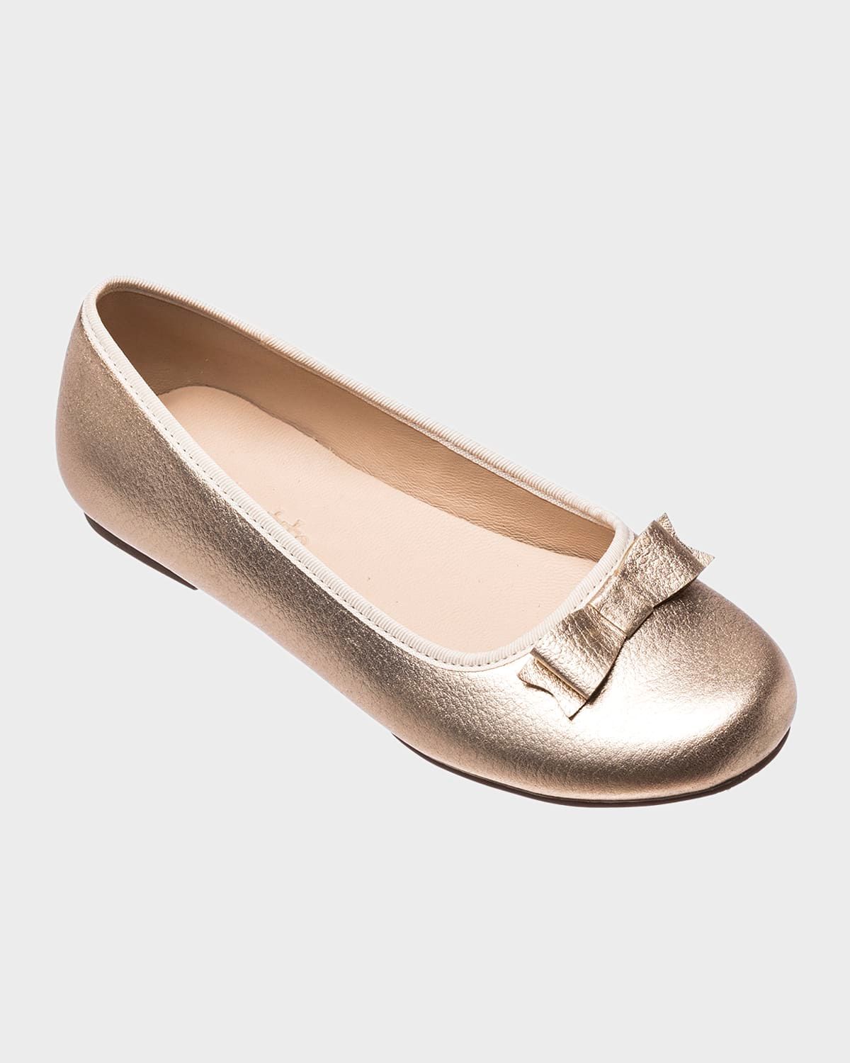 Girl & apos;s Camille Metallic Leather Flats, Toddler/Kids
