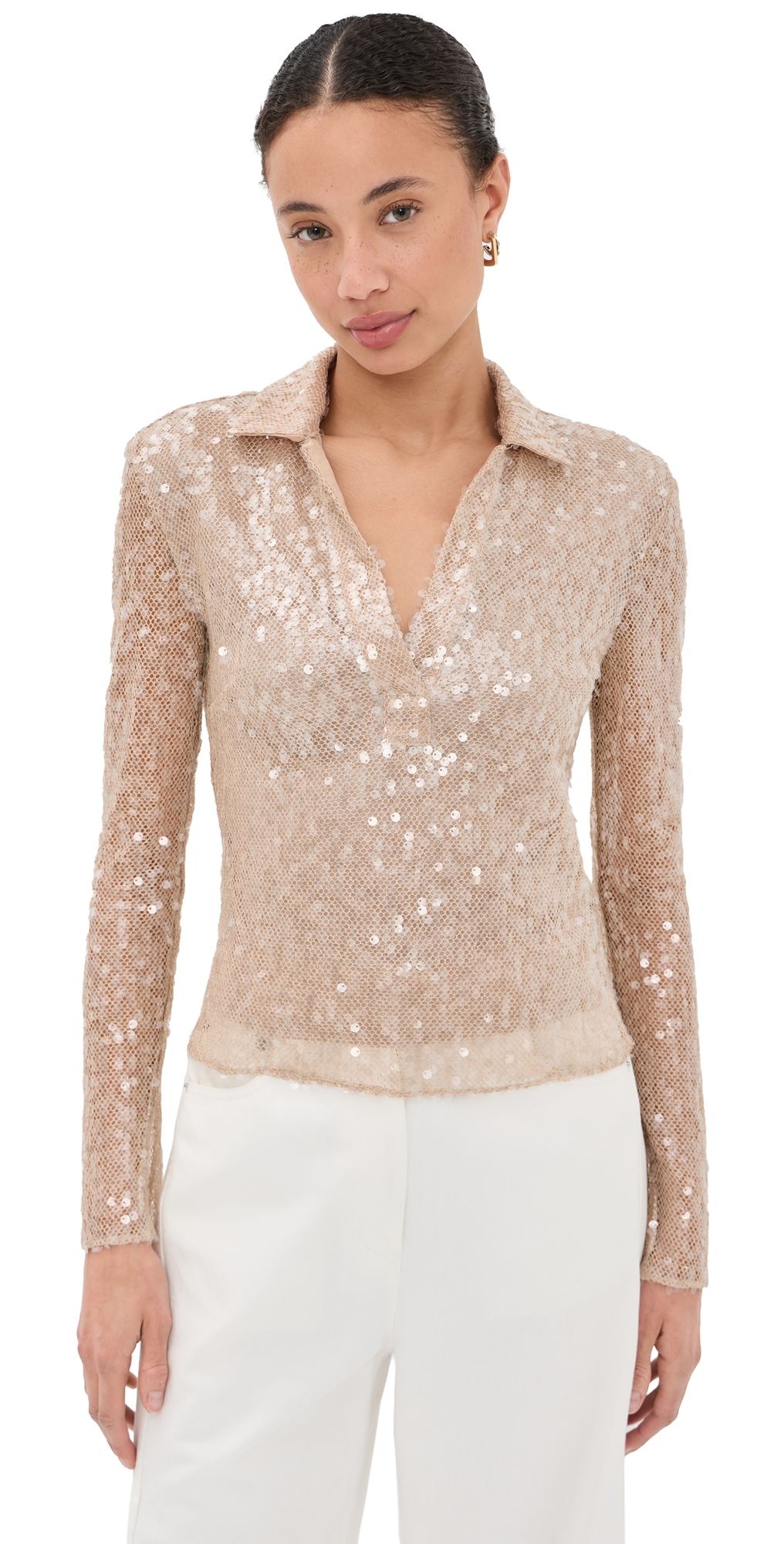 Veronica Beard Meryl Top Champagne 10