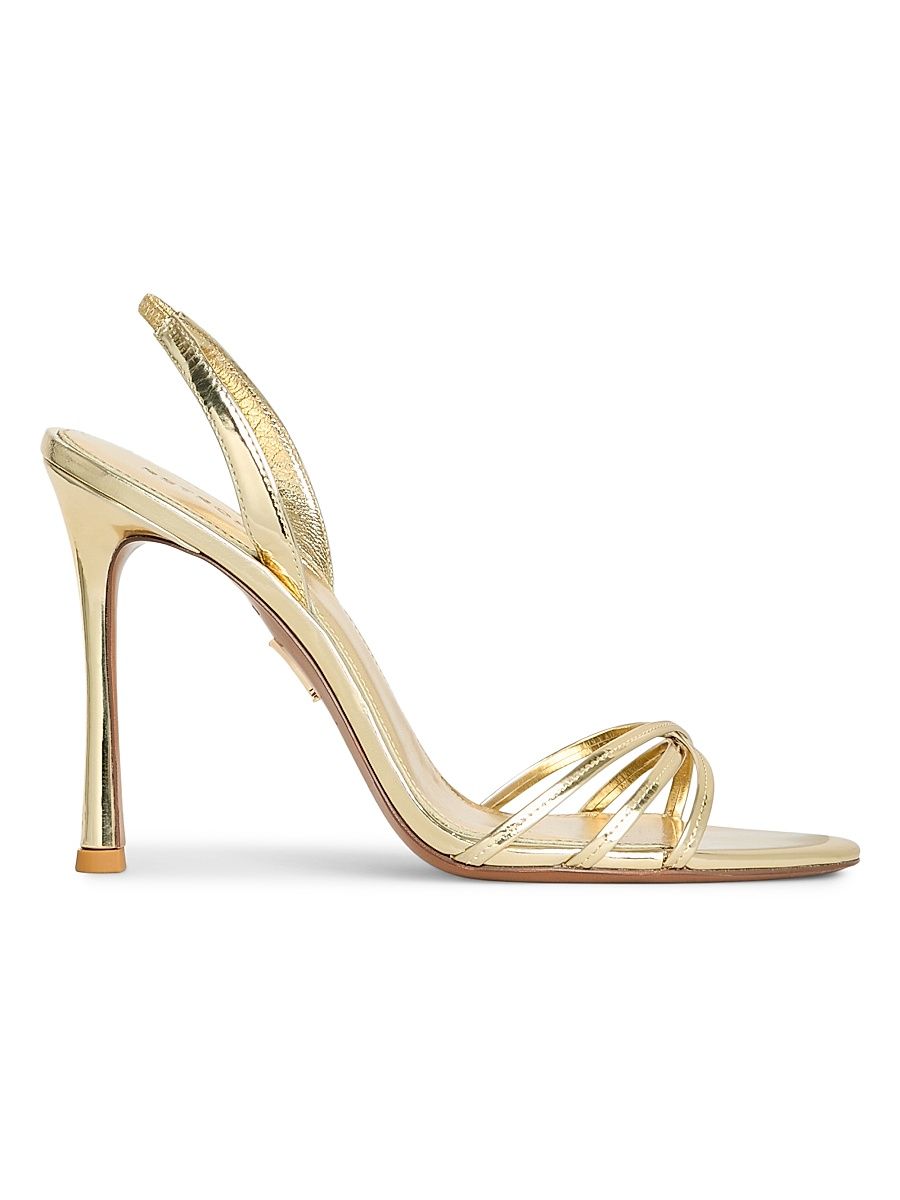 Women's Anabel 105MM Leather Slingback Sandals - Light Gold - Size 6