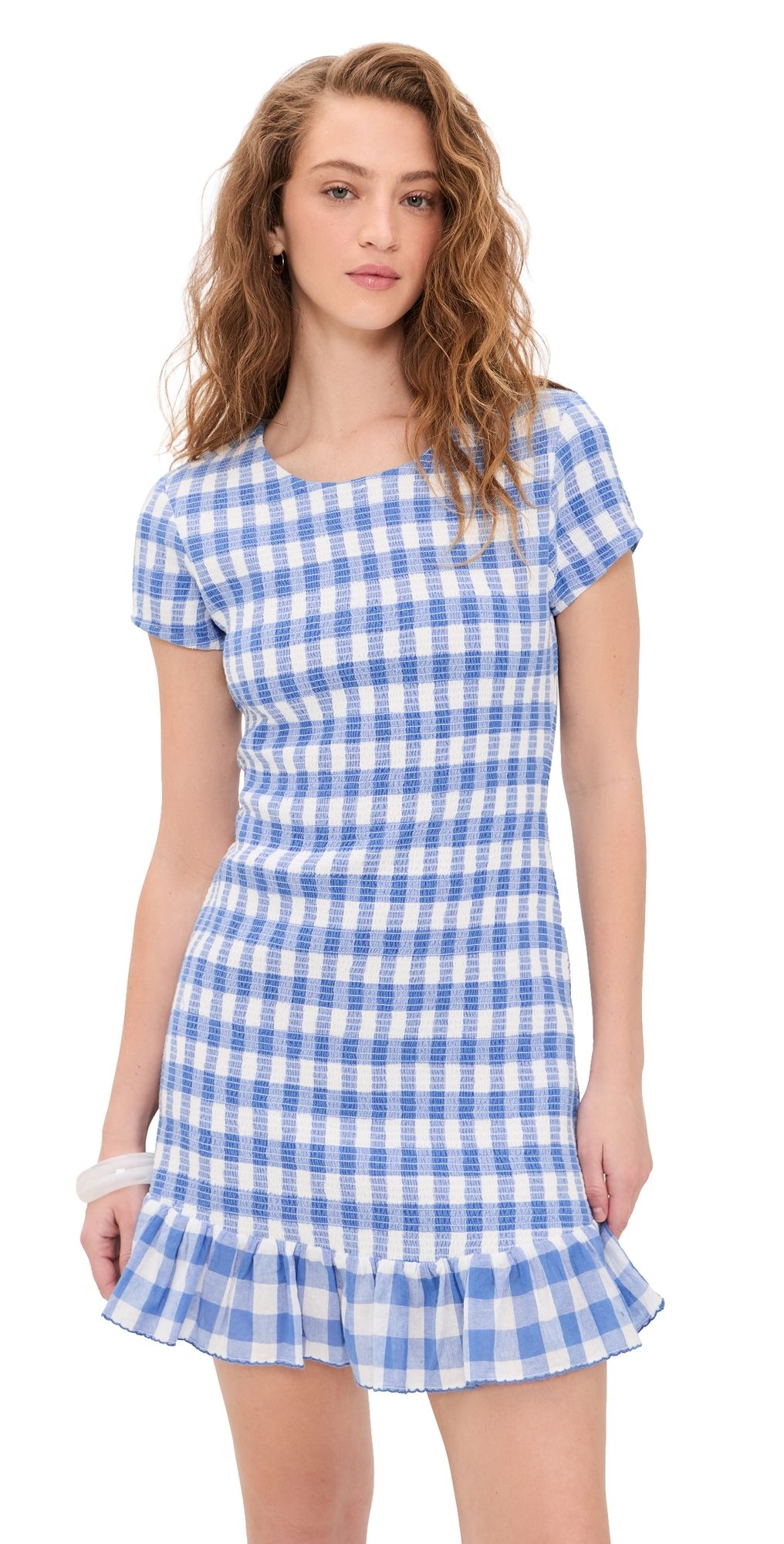 Cleobella June Mini Dress Blue Bonnet Gingham S