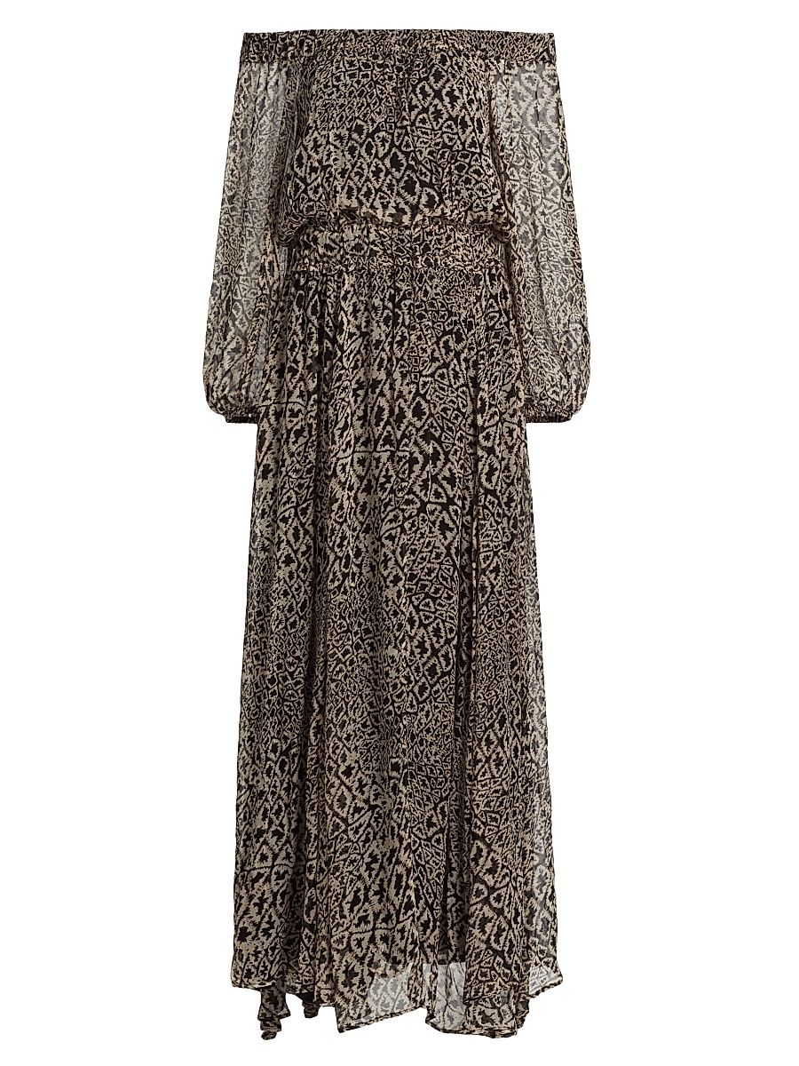 Women's Baradero Malu Off-The-Shoulder Maxi-Dress - Brown - Size Small