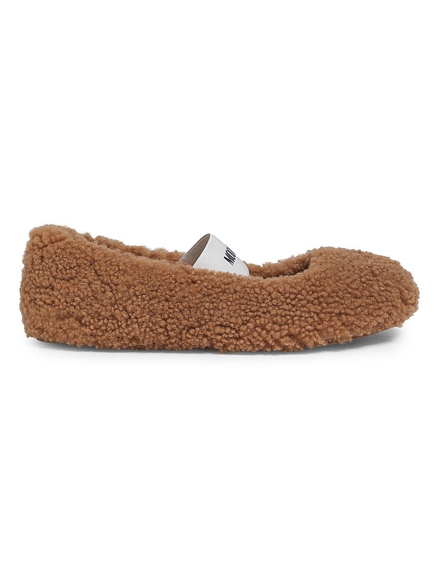 Women's Moon Boot Shearling Ballerina Flats - Cognac - Size 5