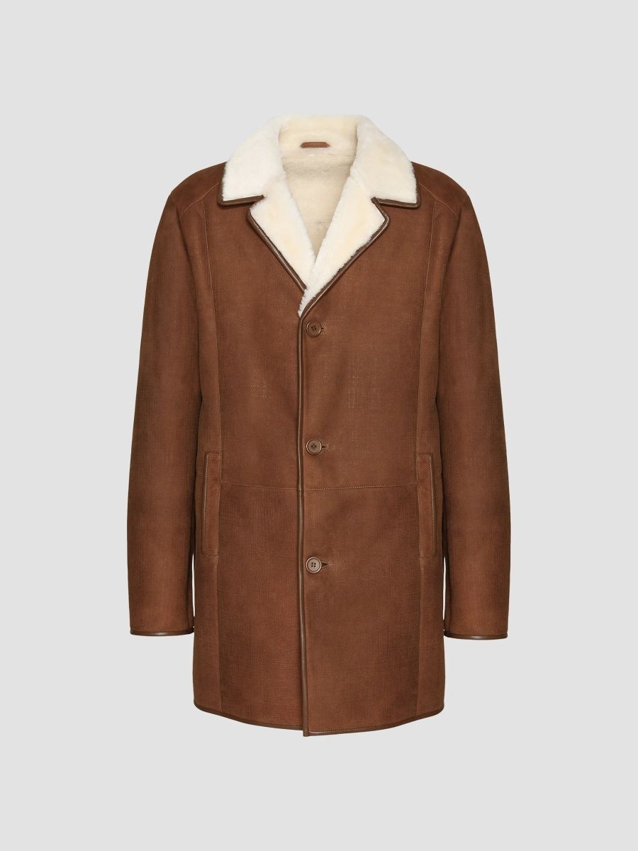 Gorski Men's Merino Shearling Lamb Stroller Jacket - Cognac - Size Large
