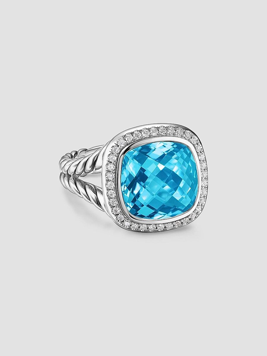 David Yurman Women's Albion Ring in Sterling Silver - Blue Topaz - Size 7
