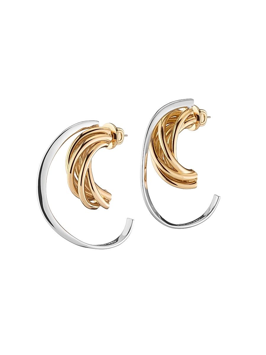 Women's Chelsea Two-Tone Hoop Earrings - Silver Gold