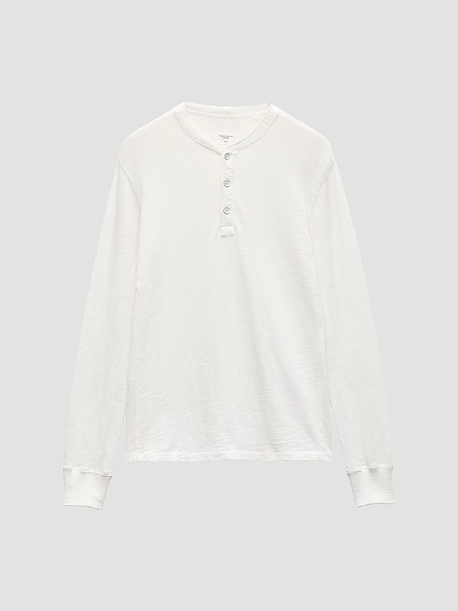 rag & bone Men's Classic Flame Henley - Taupe - Size XXL