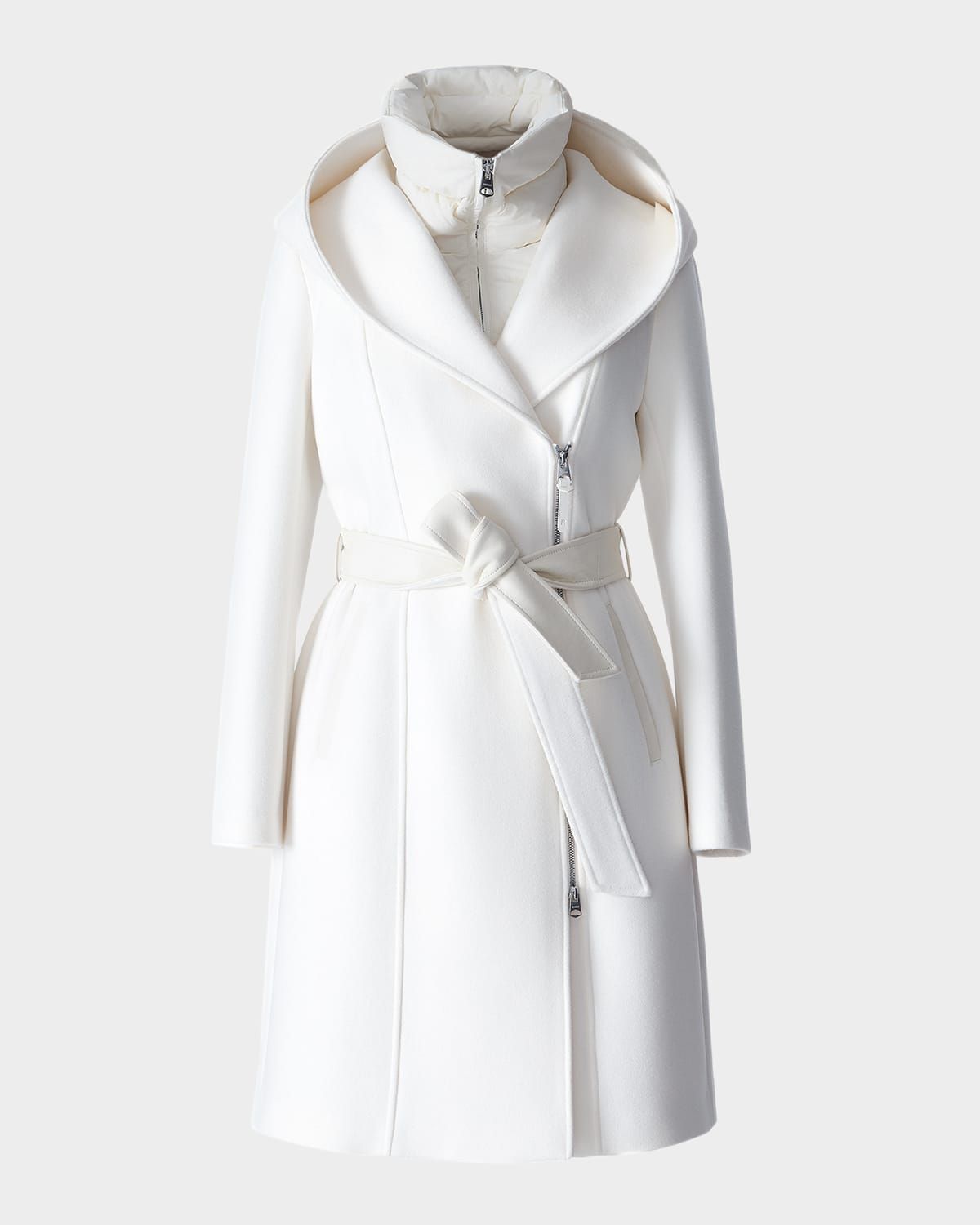 Shia 2-in-1 Double-Face Wool Coat with Removable Bib