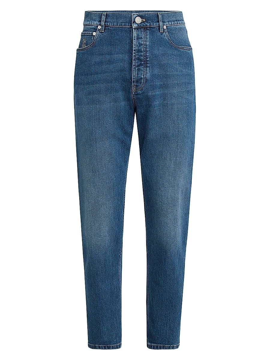 Men's Comfort Cotton Denim Iconic Fit Five Pocket Jeans - Medium Denim - Size 32