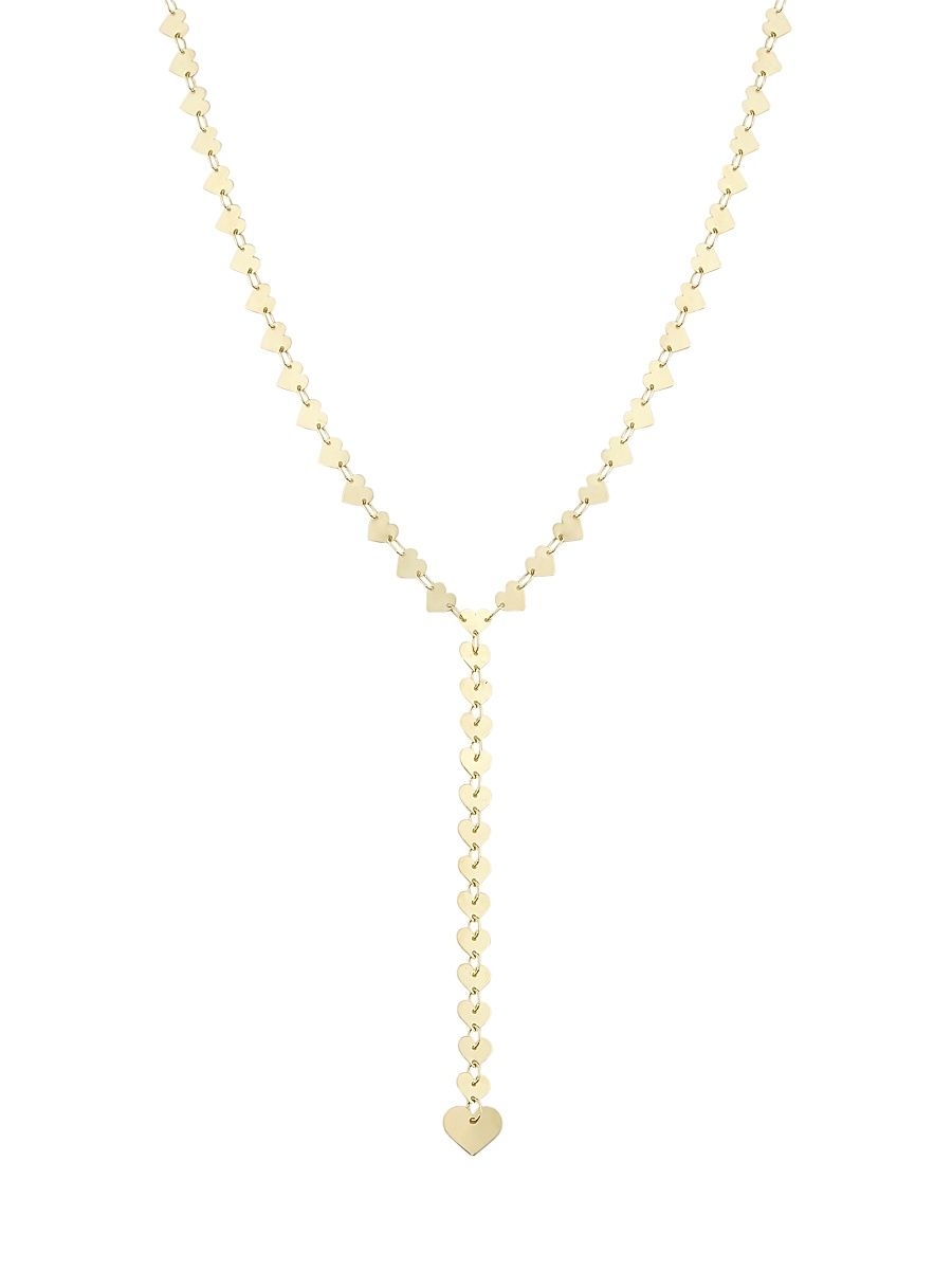 Women's 14K Yellow Gold Heart Lariat Necklace - Yellow Gold