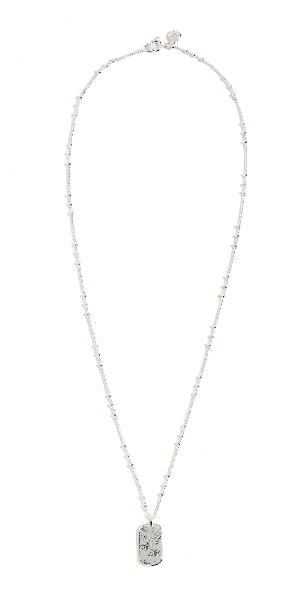 Gorjana Griffin Dog Tag Necklace Silver One Size