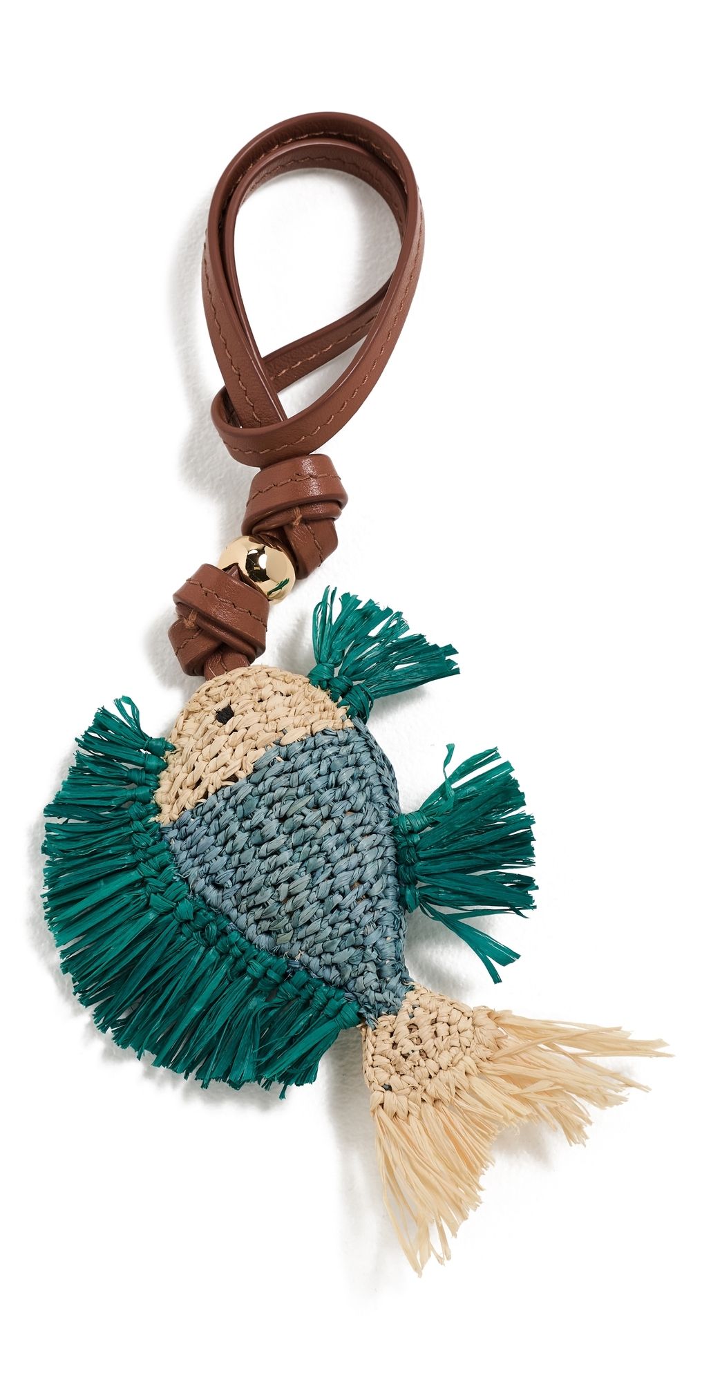 Zimmermann Fish Raffia Bag Charm Blue One Size