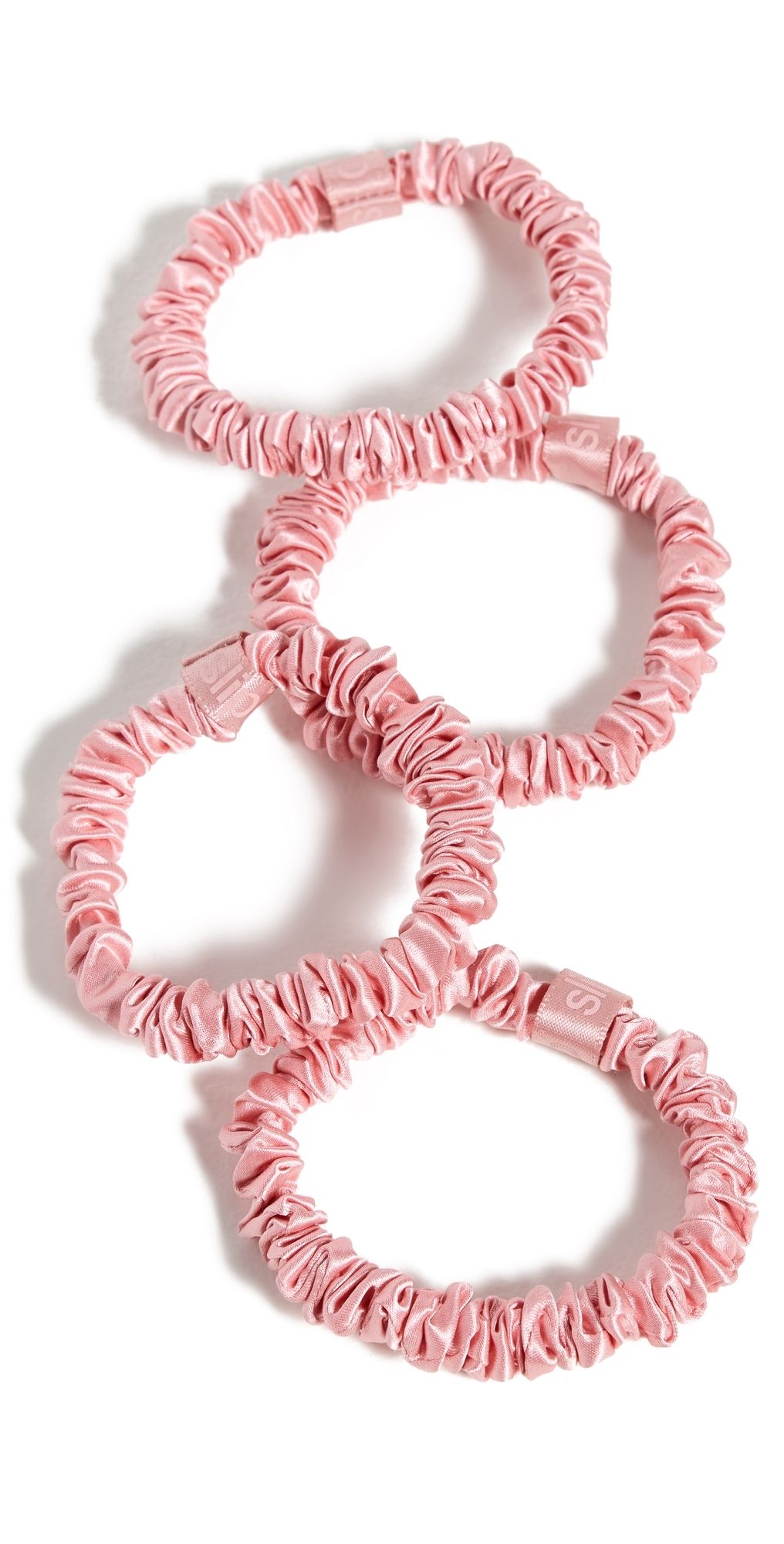 Slip Skinny Silk Scrunchie Set of 4 Rose One Size