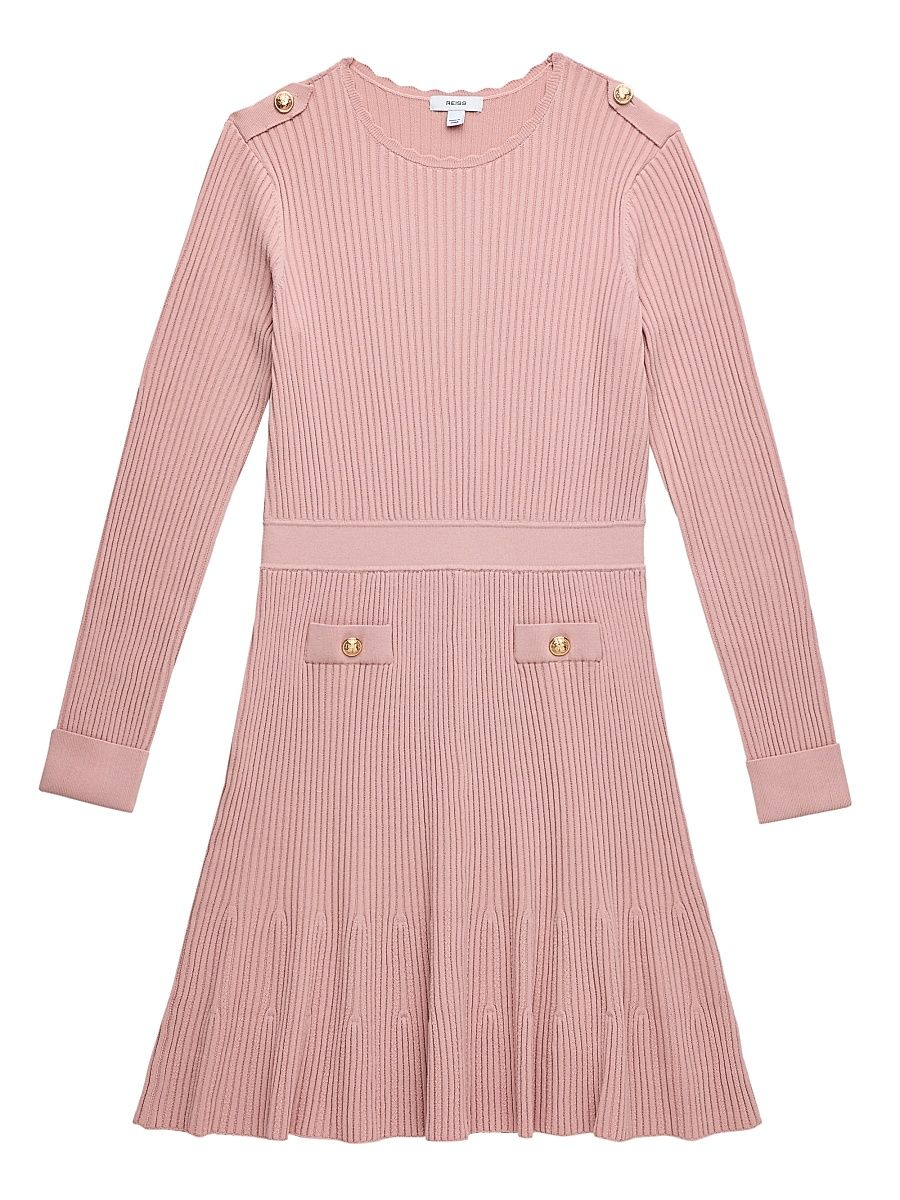 Girl's Charlotte Ribbed Dress - Pink - Size 13