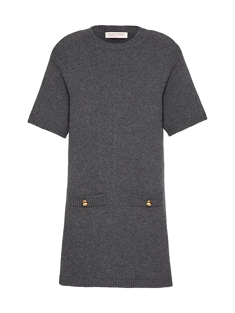 Women's Wool Sweater Dress - Dark Grey - Size Medium
