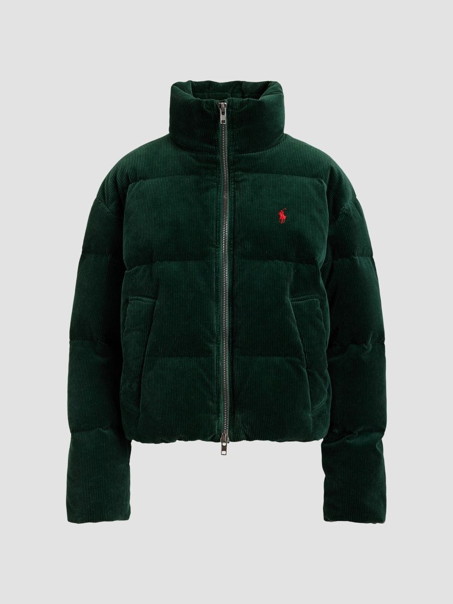 Polo Ralph Lauren Women's Corduroy Woven Down Puffer Coat - Northwest Pine - Size XS