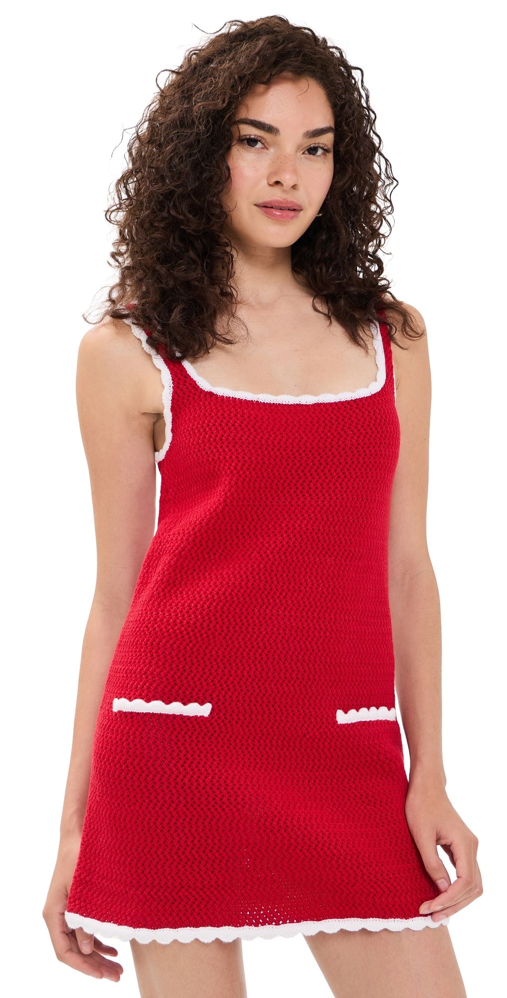 SEROYA Brianna Crochet Dress Derby Red/Eggshell L