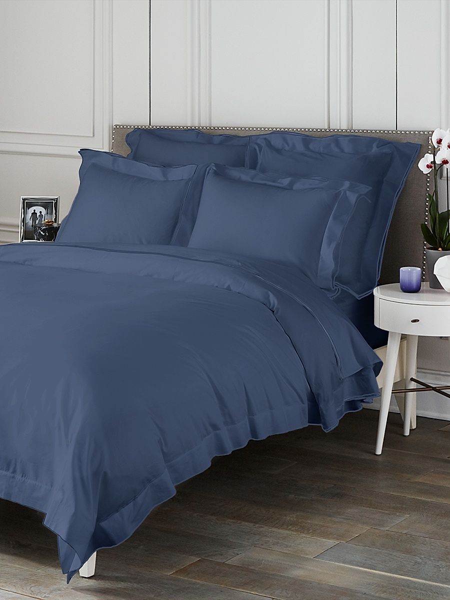 Butterfly Flange Duvet - Blue - Size Full