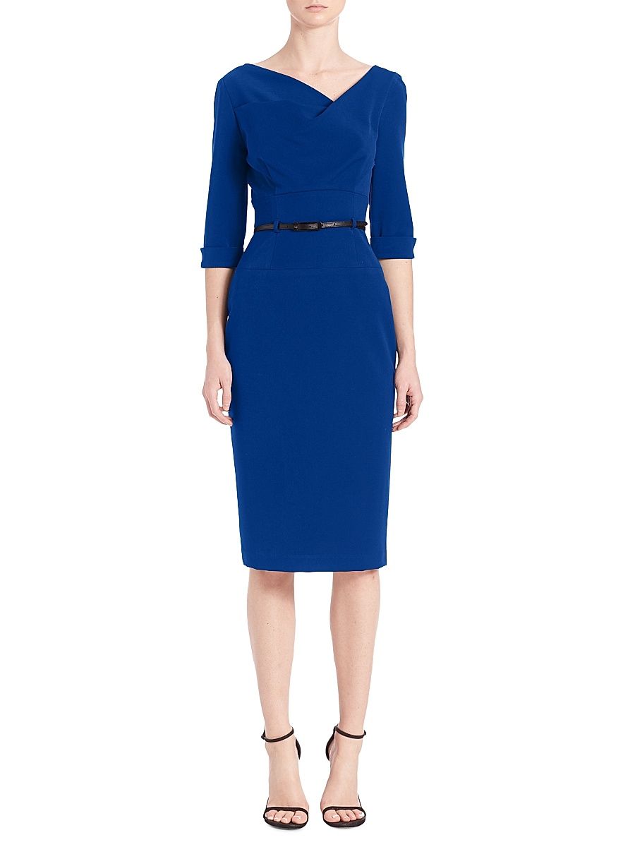 Women's Jackie O Three-Quarter Sleeve Dress - Cobalt - Size 16