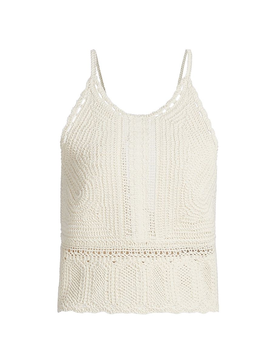 Women's May Crochet Tank Top - Cream - Size 14