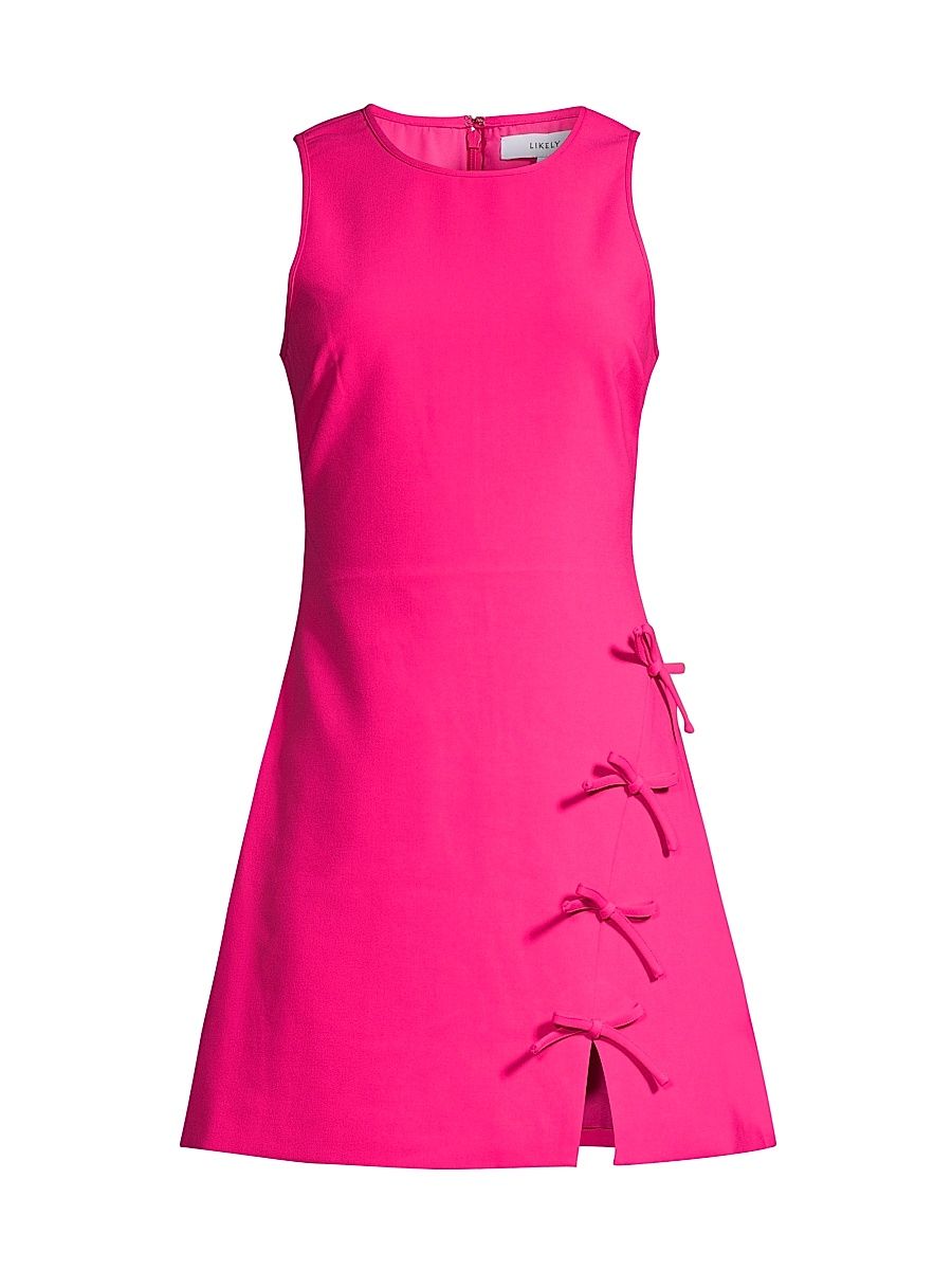 Women's Hunt Bow-Embellished Minidress - Fuchsia - Size 10