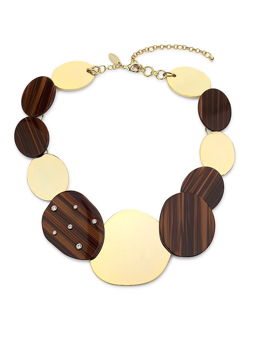 Women's Polina Goldtone, Resin & Cubic Zirconia Necklace - Walnut