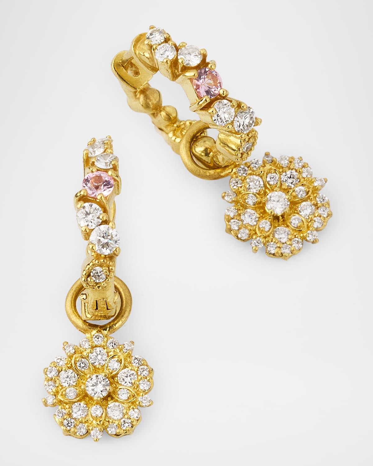 Jasmine Bloom Flower Confetti Hoop Earrings