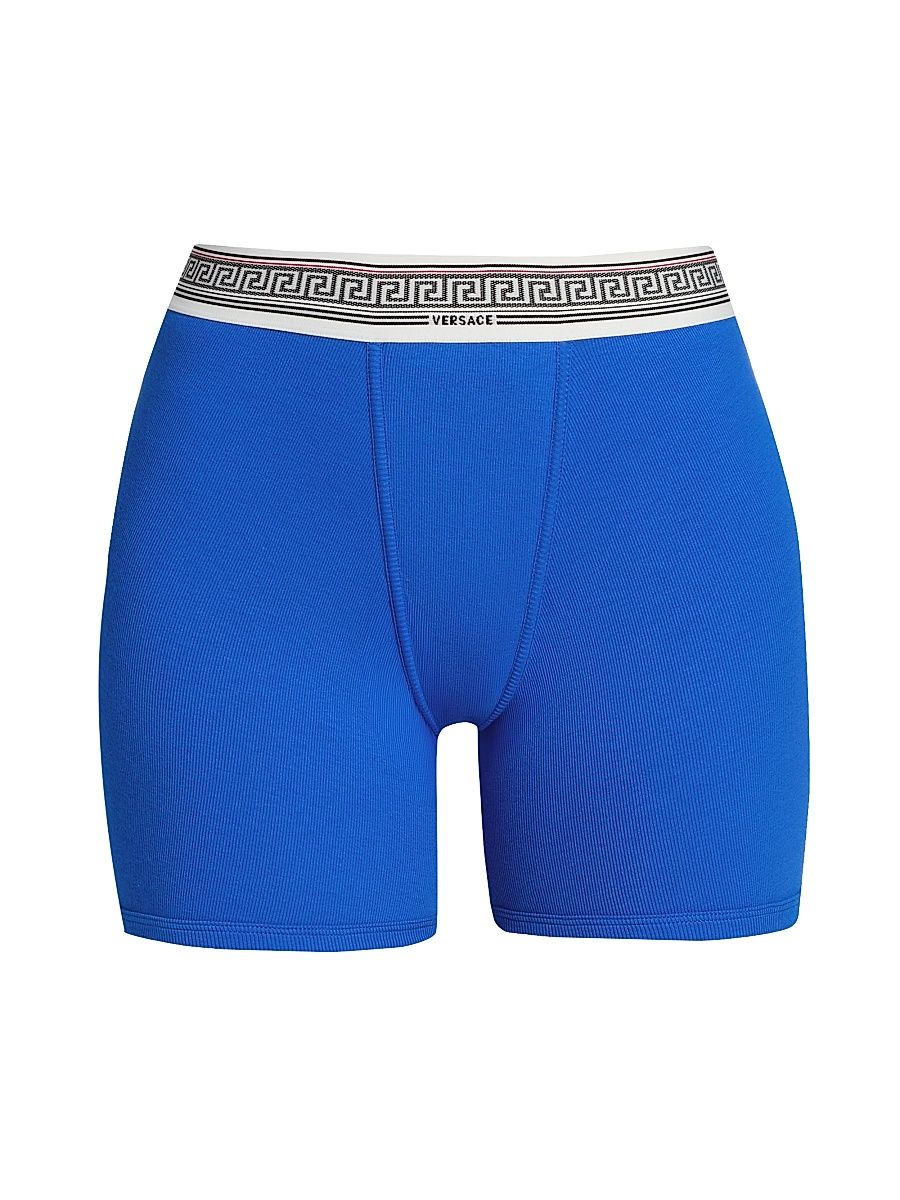 Women's Ciclista Cotton Rib-Knit Trunks - Blue - Size XL