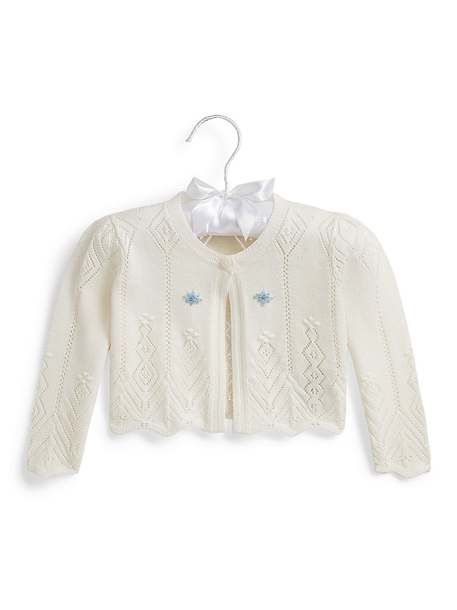 Baby Girl's Pointelle-Knit Cardigan - Trophy Cream - Size 9 Months