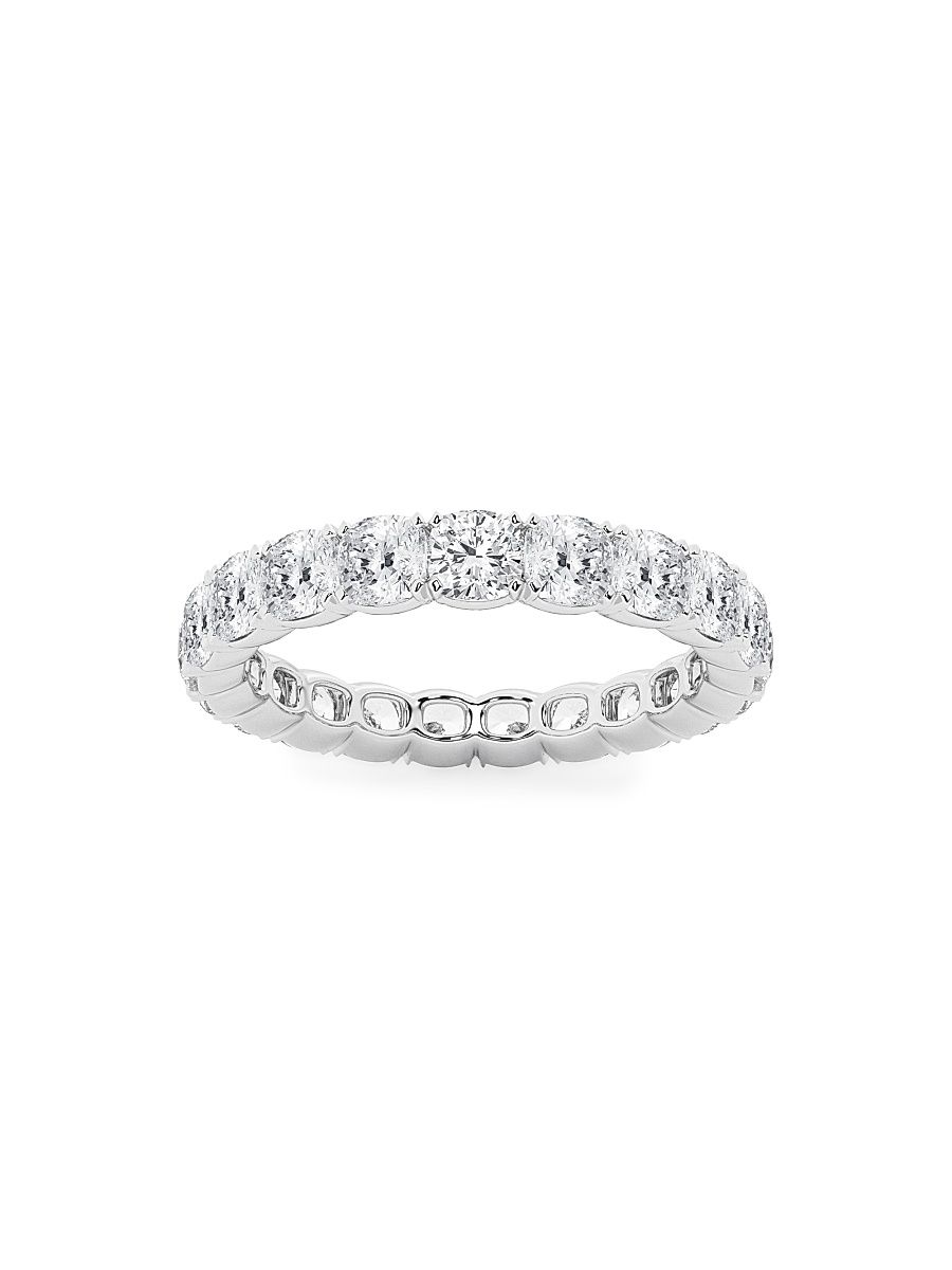 Women's 14K White Gold & Cushion-Cut Lab-Grown Diamond Eternity Band/3.00-5.00 TCW - 3 Tcw - Size 7