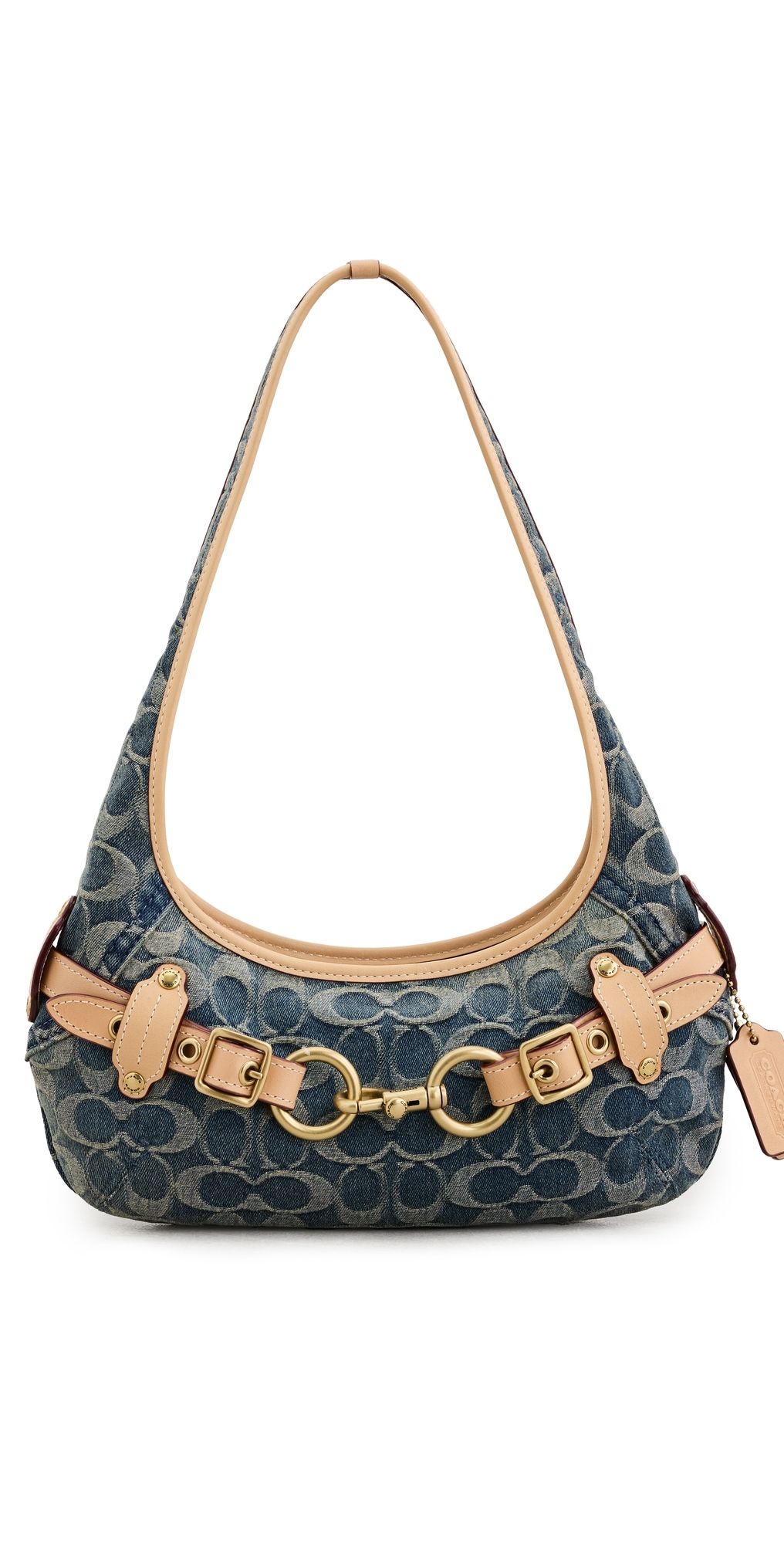 Coach Belted Ergo Signature Jacquard Shoulder Bag 26 Denim One Size