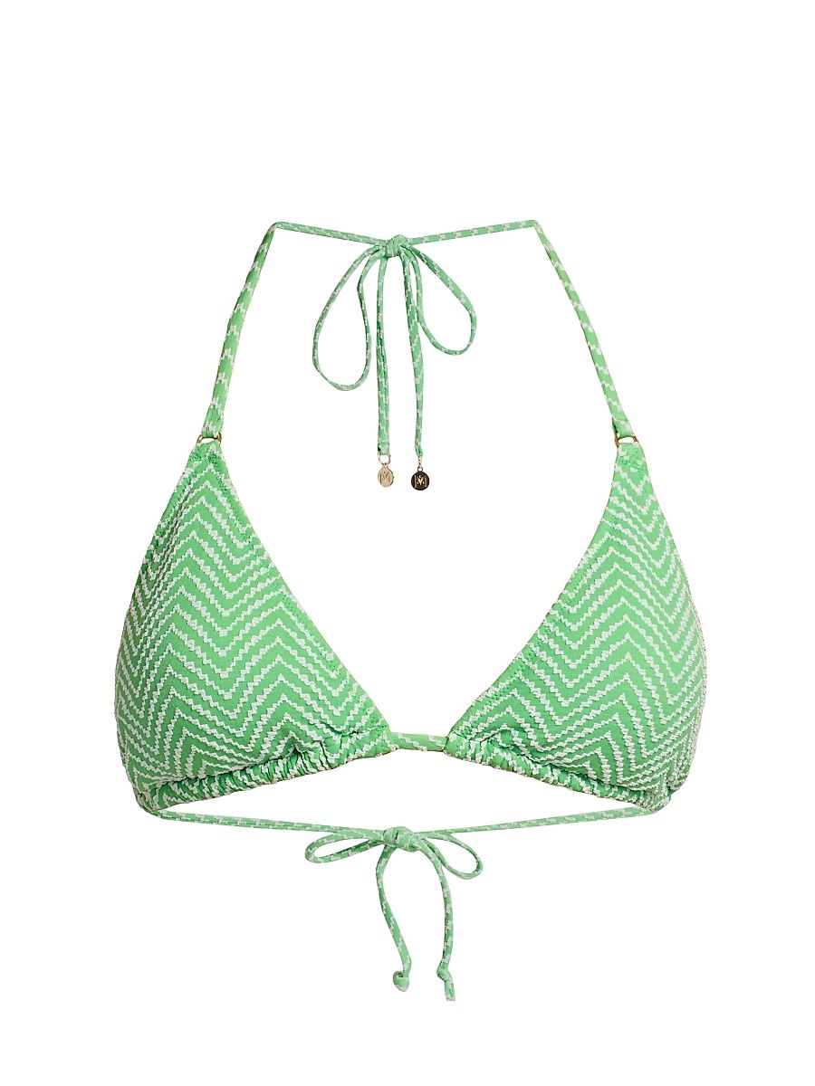 Women's Verde Chevron Bikini Top - Green - Size Large