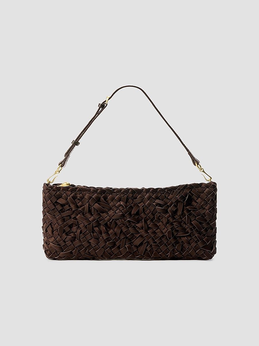 Women's Gala Nest Weave Clutch Bag - Chocolate
