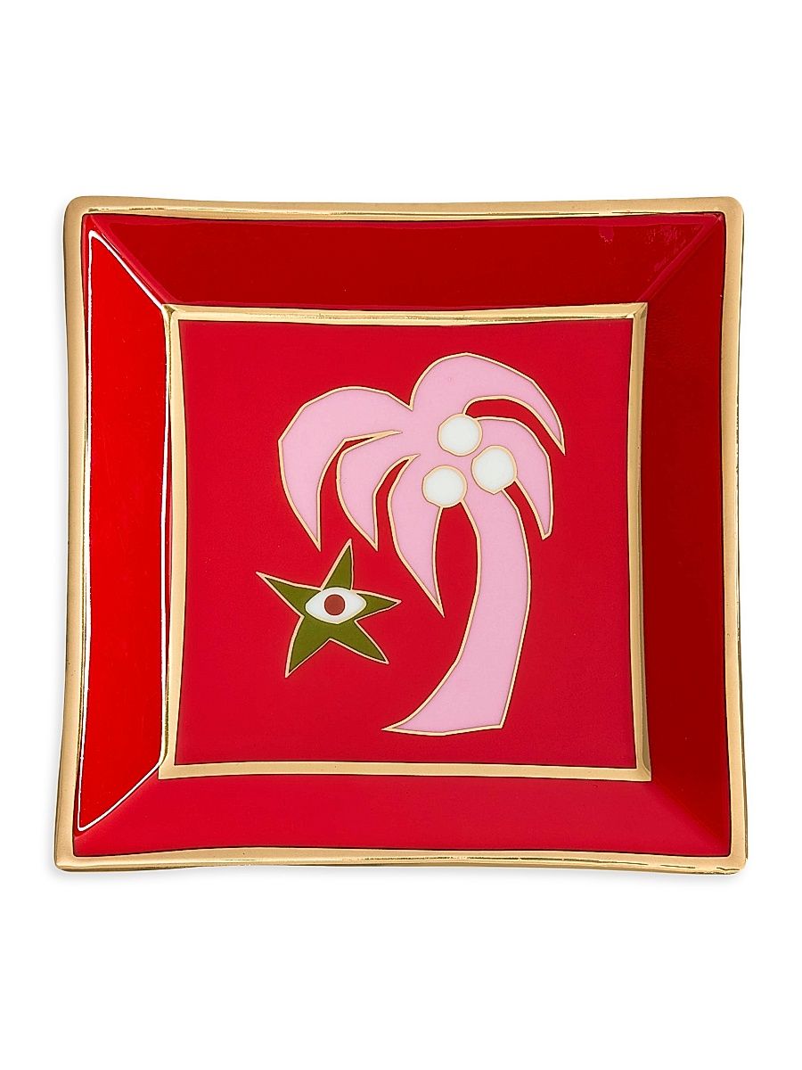 Jonathan Adler Playa Square Tray - Red Pink