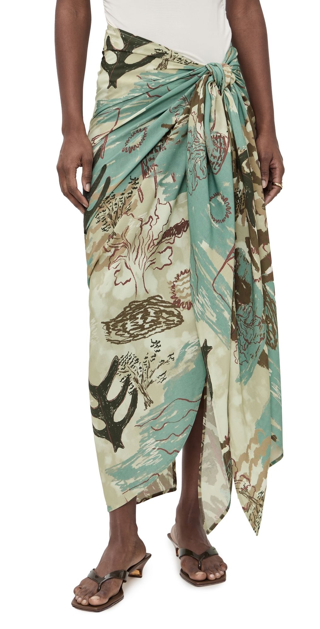 OAS Cyan Sarong Skirt Multi One Size