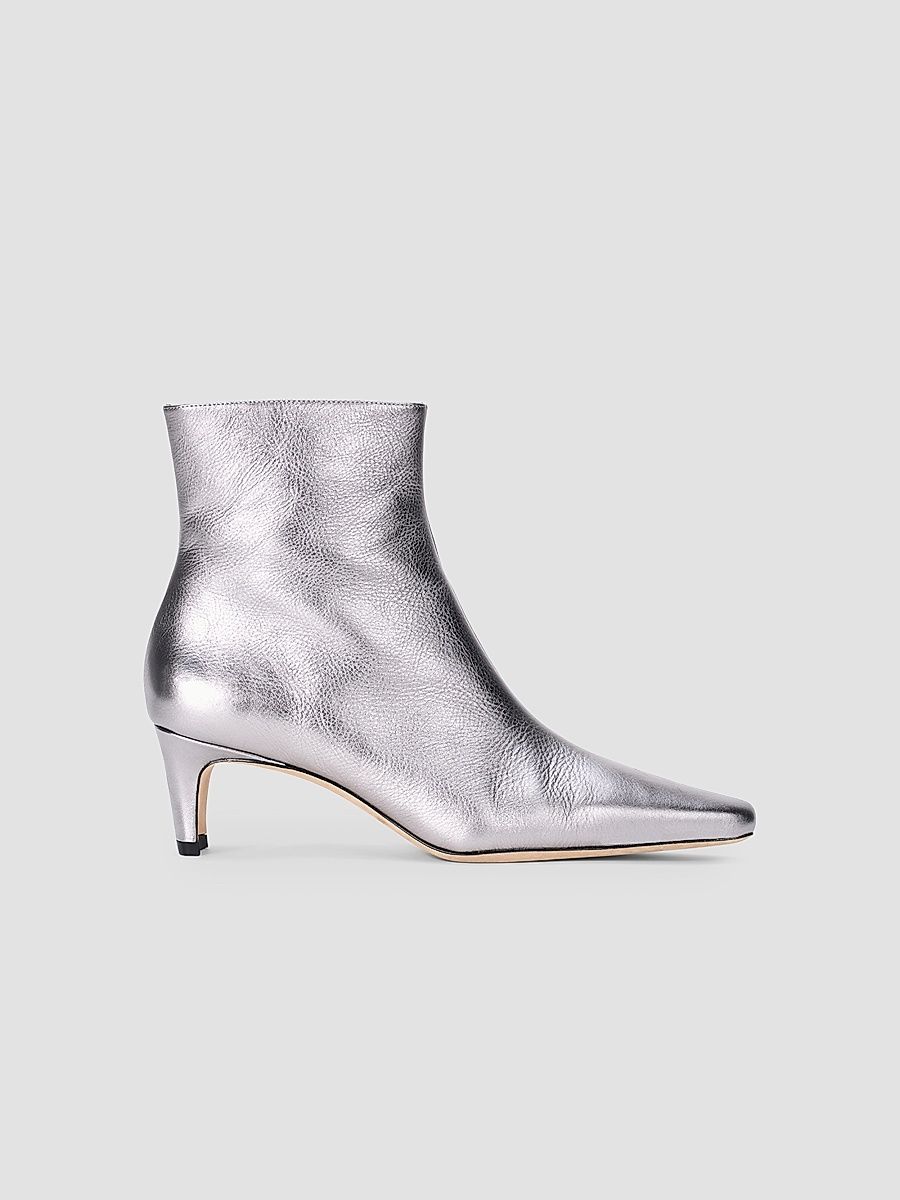 Women's Wally 55MM Leather Ankle Boots - Pewter - Size 9.5