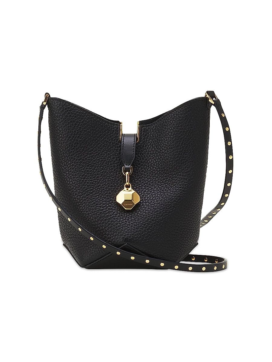 Women's Catch Nano Leather Bucket Bag - Black